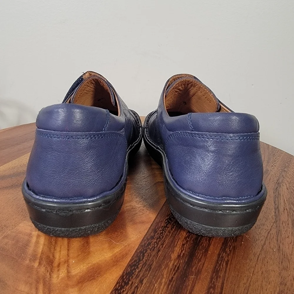 Spring Step Kaminia Blue Leather Shoes Loafers Flats Monk Strap Size 38